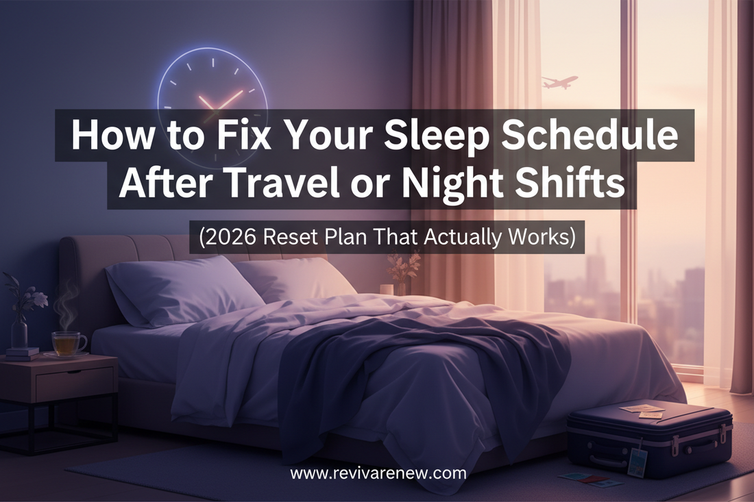 How to Fix Your Sleep Schedule After Travel or Night Shifts (2026 Reset Plan That Actually Works) www.revivarenew.com