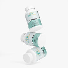 Three bottles of Keto BHB capsules on a white background