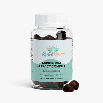 Mushroom Extract Complex Gummies – 10 Mushroom Blend for Energy, Focus & Wellness | Raspberry Flavor