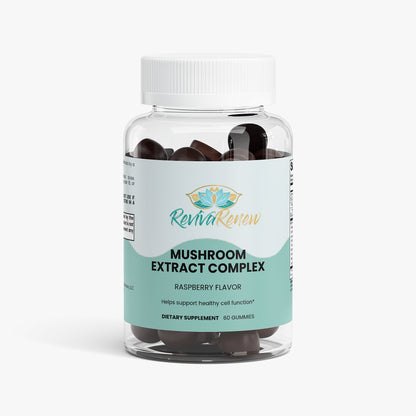 Mushroom Extract Complex Gummies – 10 Mushroom Blend for Energy, Focus & Wellness | Raspberry Flavor
