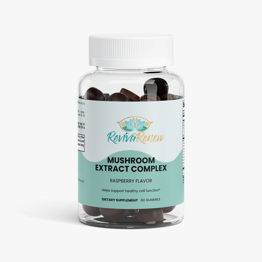 Mushroom Extract Complex Gummies – 10 Mushroom Blend for Energy, Focus & Wellness | Raspberry Flavor