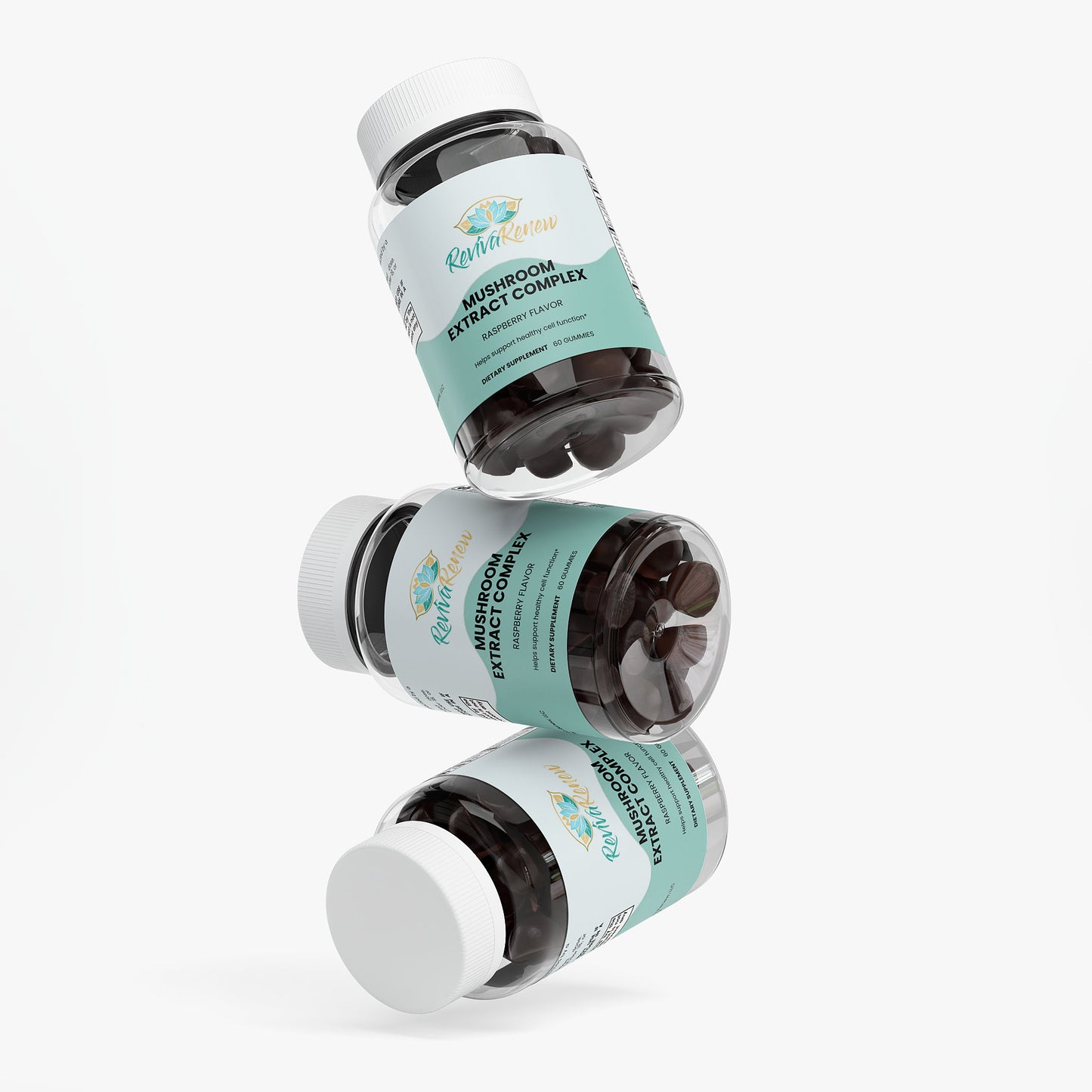 Mushroom Extract Complex Gummies – 10 Mushroom Blend for Energy, Focus & Wellness | Raspberry Flavor