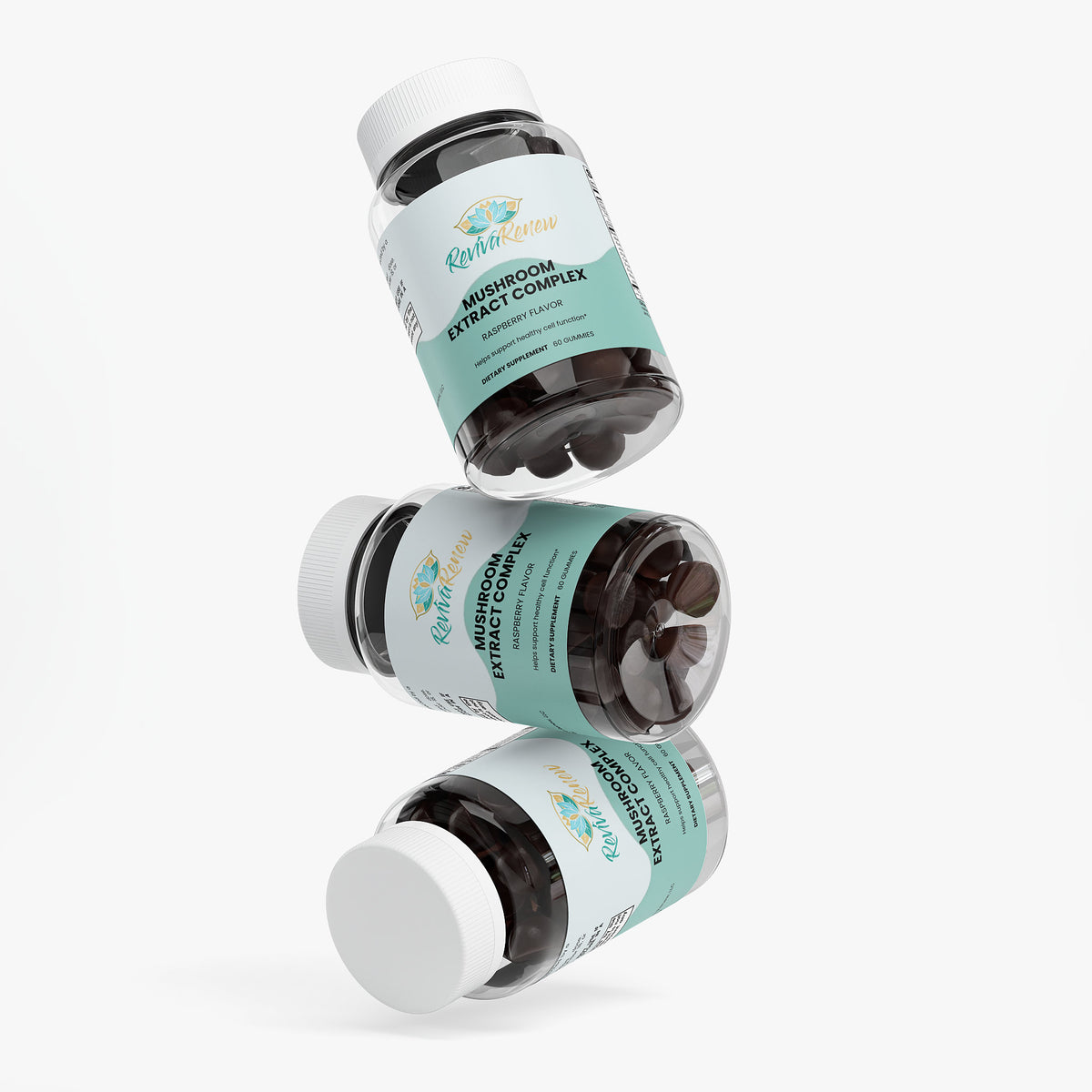 Mushroom Extract Complex Gummies – 10 Mushroom Blend for Energy, Focus & Wellness | Raspberry Flavor