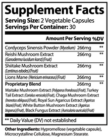 Mushroom Complex 10X – Adaptogenic Brain, Stress & Immune Support | 60 Capsules