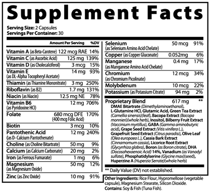Brain & Focus Formula – Cognitive Support with Vitamins, Amino Acids & Herbal Extracts