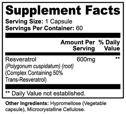 RevivaRenew Resveratrol Capsules – 600 mg High‑Potency Antioxidant Support